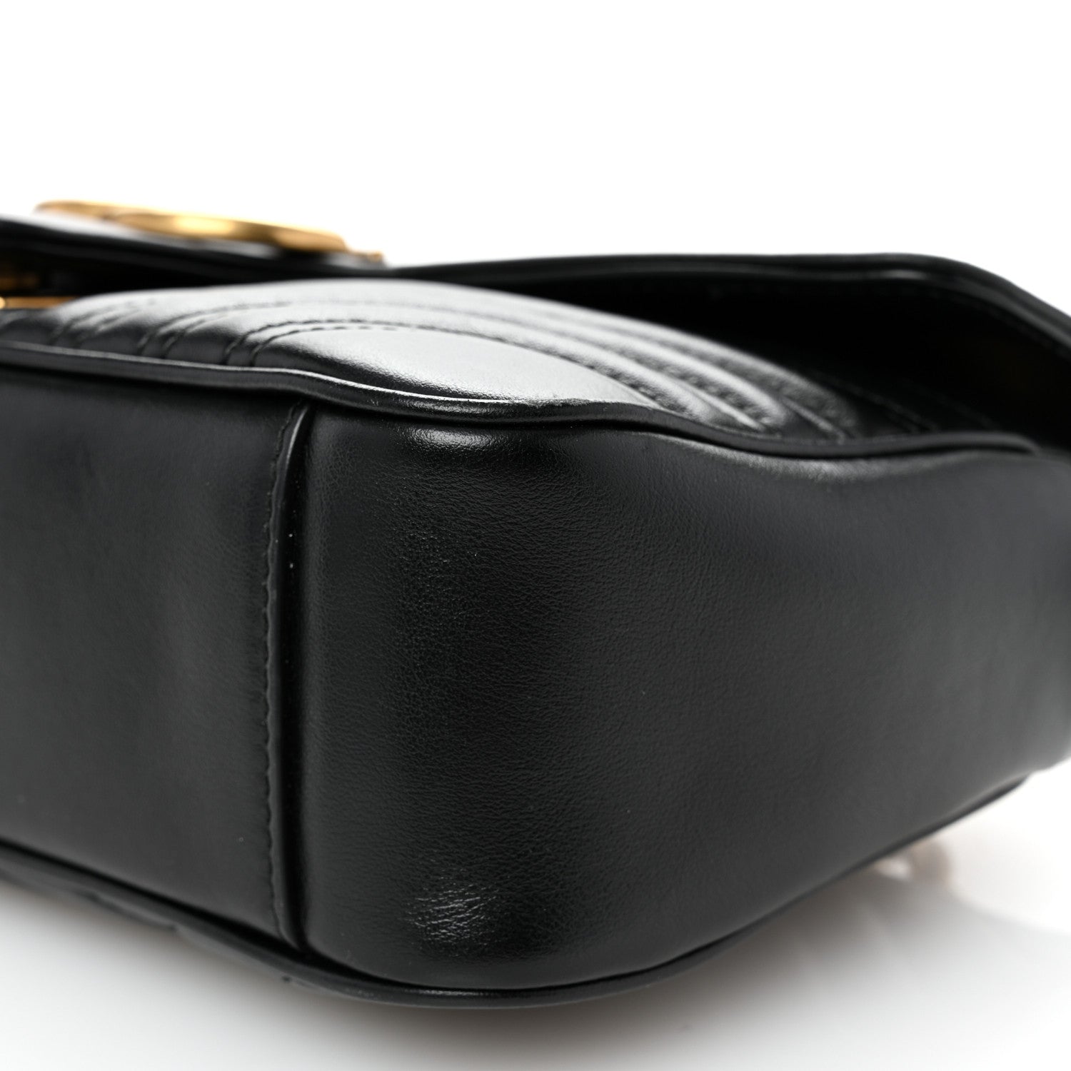 Gucci Calfskin Matelasse Small GG Marmont Shoulder Bag Black 10 of 10