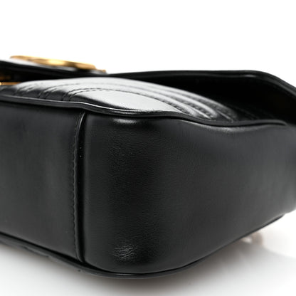 Gucci Calfskin Matelasse Small GG Marmont Shoulder Bag Black 10 of 10