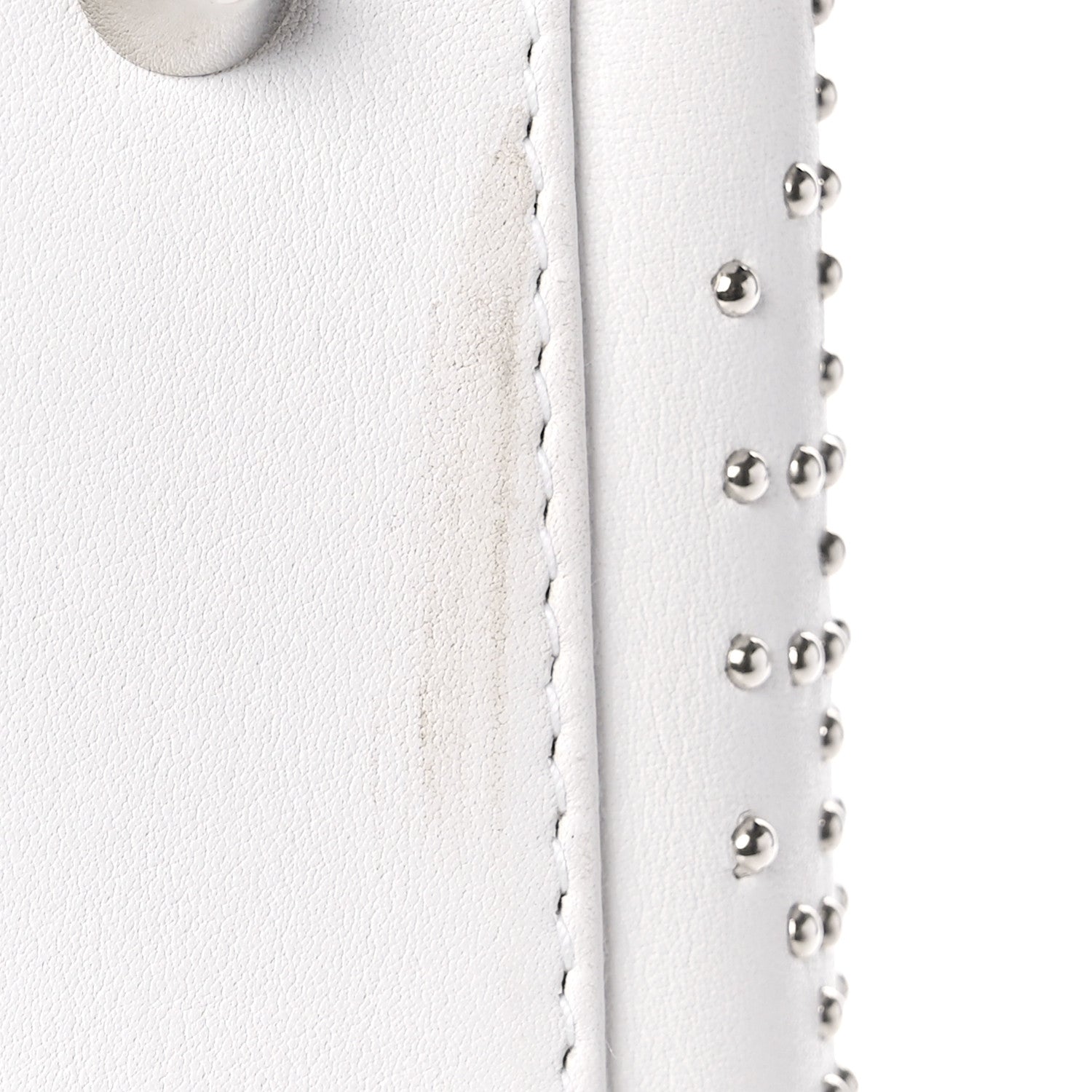 Christian Dior Lambskin Studded Cannage Medium Lady Dior White 10 of 19