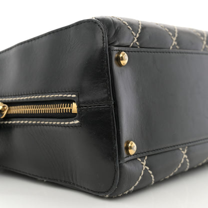 Chanel Calfskin Contrast Stitch Surpique Bowler Black 9 of 14
