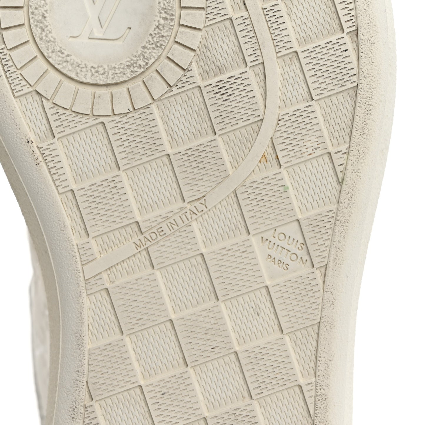 Calfskin Embossed LV Groovy Platform Sneakers 38 White