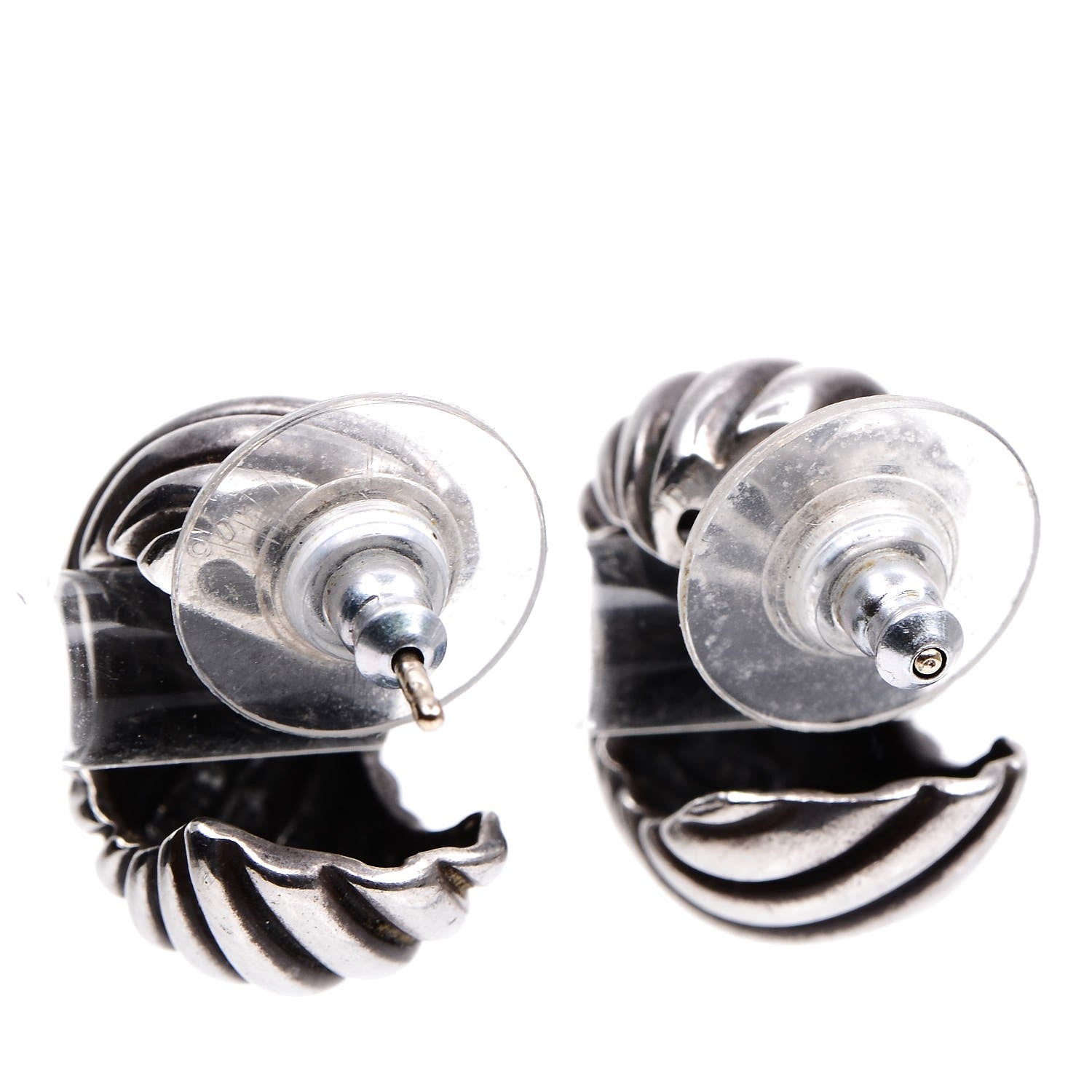 David Yurman Sterling Silver Sculpted Cable Classics Hoop Earrings 3 of 5