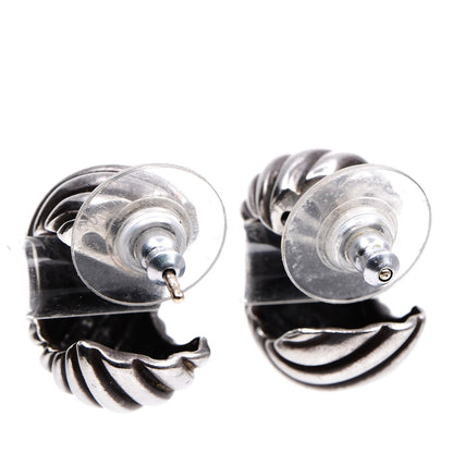 David Yurman Sterling Silver Sculpted Cable Classics Hoop Earrings 3 of 5