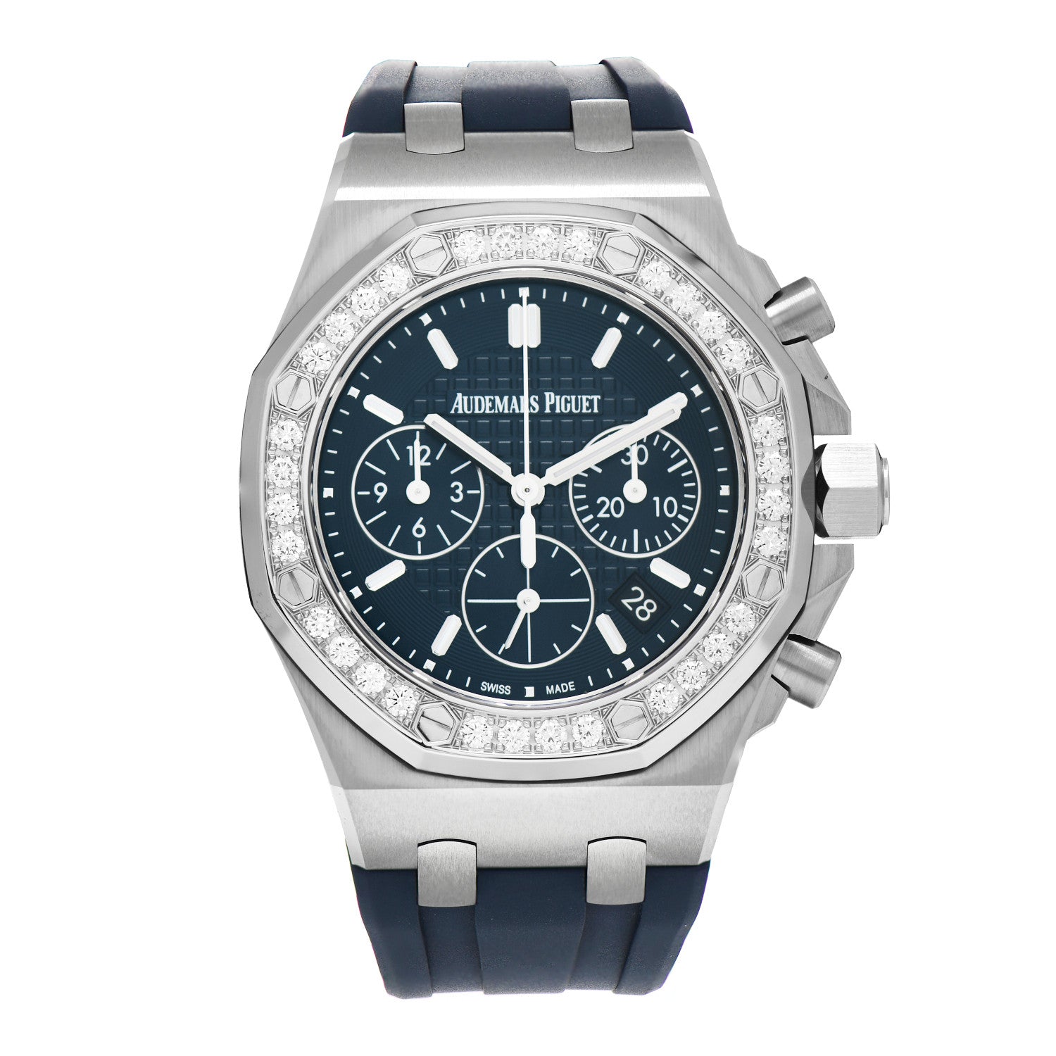 Audemars Piguet Stainless Steel Rubber Diamond 37mm Royal Oak Offshore Chronograph Automatic Watch Blue 26231ST.ZZ.D027CA.01 1 of 4