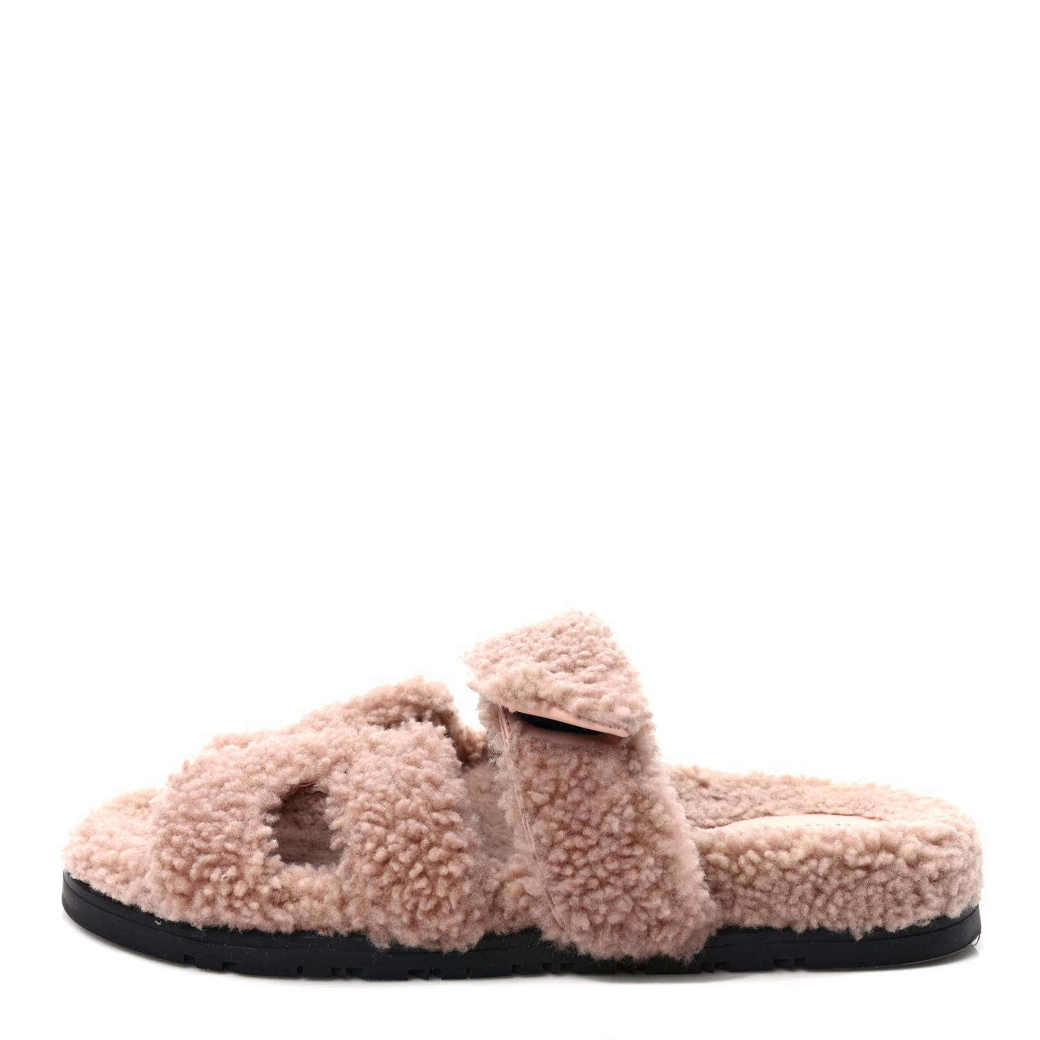Hermes Woolskin Womens Chypre Sandals 38 Bois De Santal 1 of 7