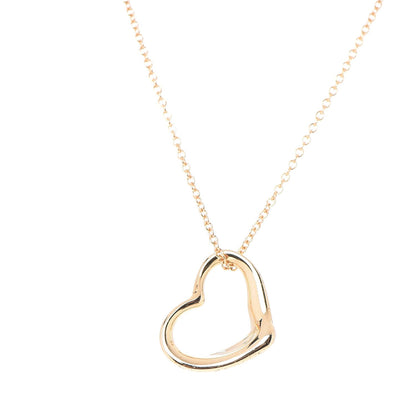 Tiffany 18K Yellow Gold Elsa Peretti Small Open Heart Pendant Necklace 4 of 8