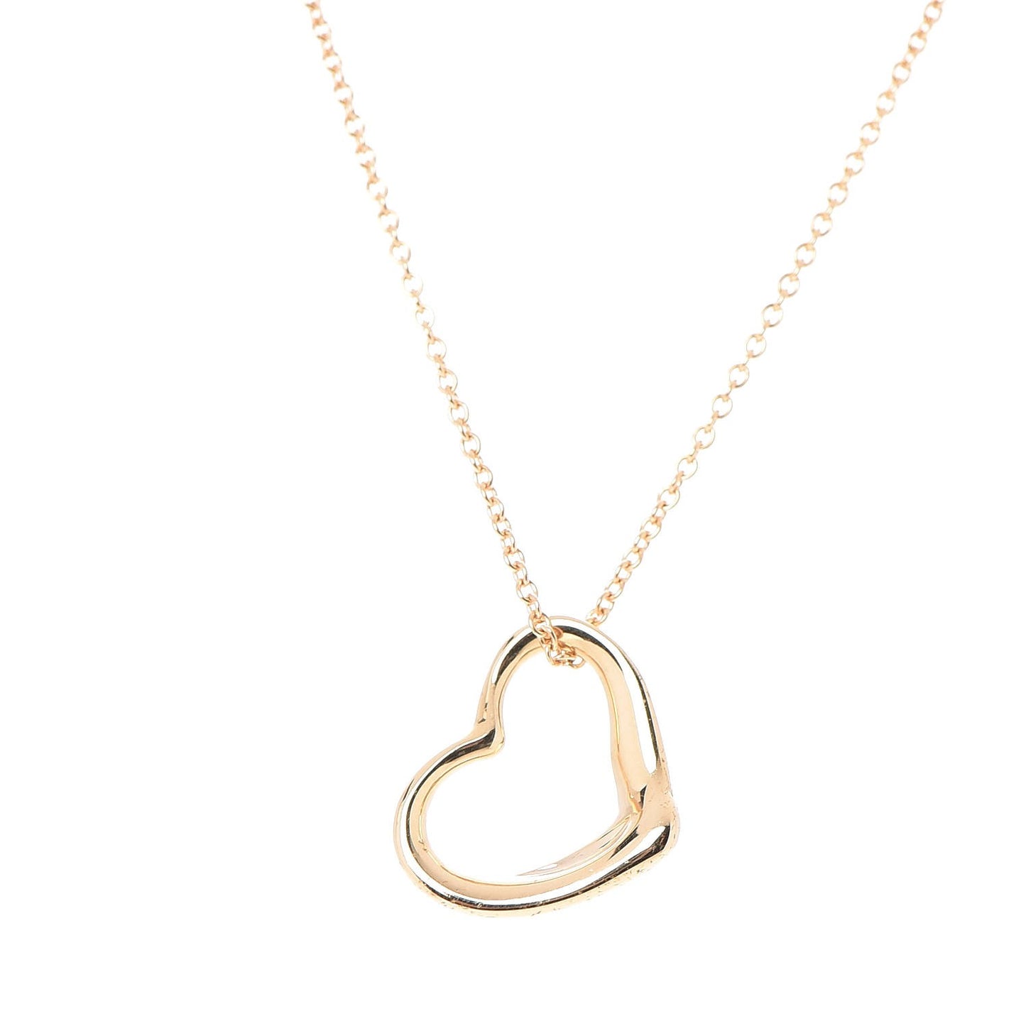 18K Yellow Gold Elsa Peretti Small Open Heart Pendant Necklace