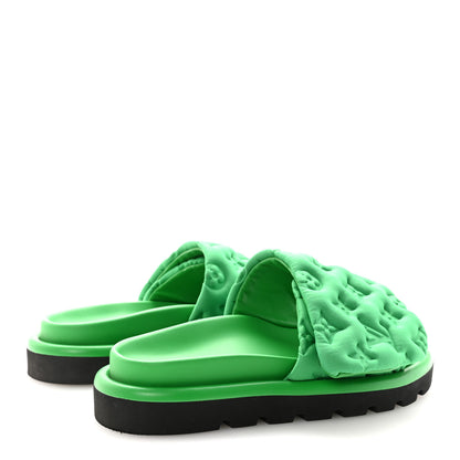 Louis Vuitton Technical Fabric Embossed Monogram Pool Pillow Comfort Mules 36 Green 5 of 9