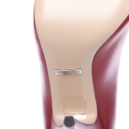 Gucci Nappa Bow High Heel Pumps 37.5 Hibiscus Red 6 of 9