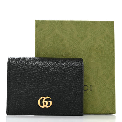 Gucci Pebbled Calfskin GG Marmont Card Case Black 8 of 8