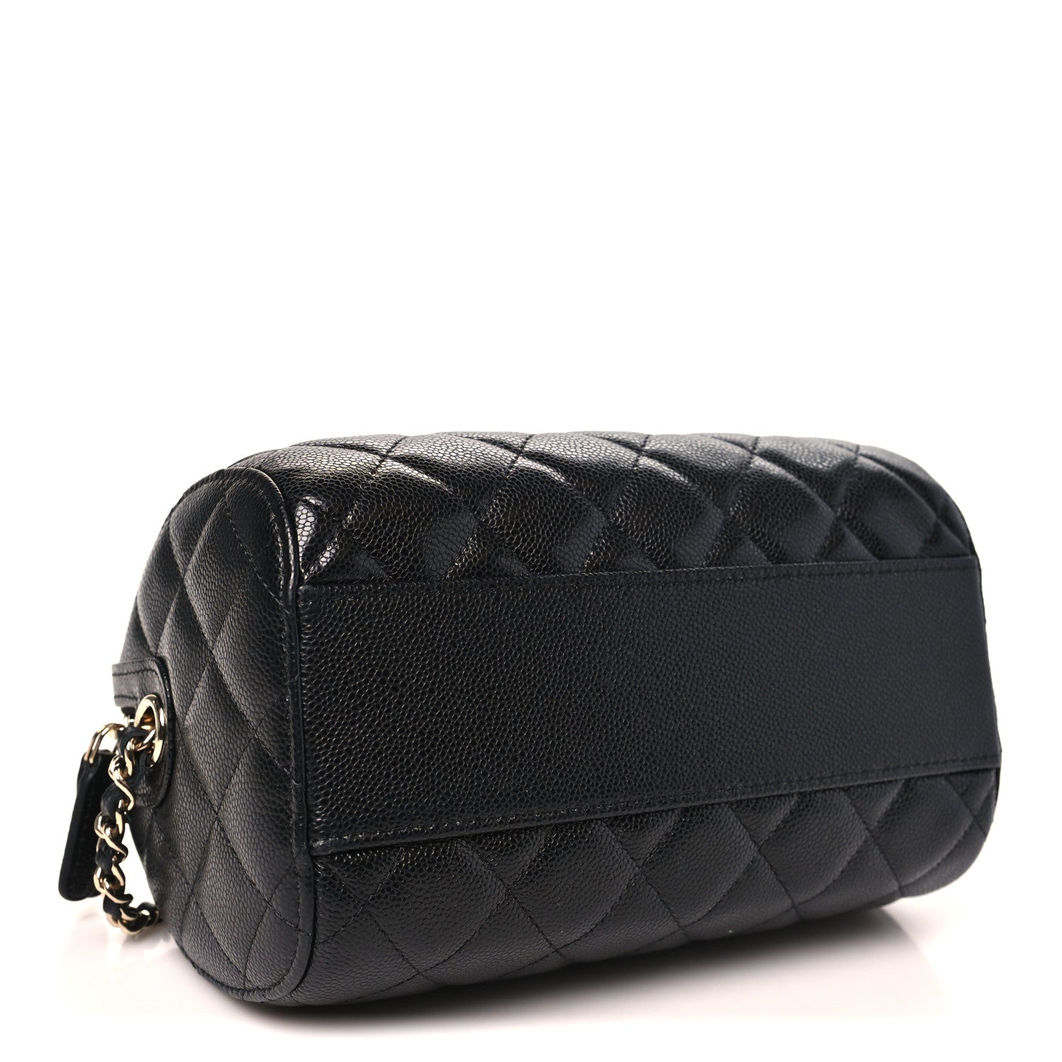Chanel Caviar Quilted Barrel Clutch With Chain  Black 4 of 11