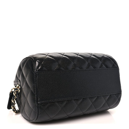 Chanel Caviar Quilted Barrel Clutch With Chain  Black 4 of 11