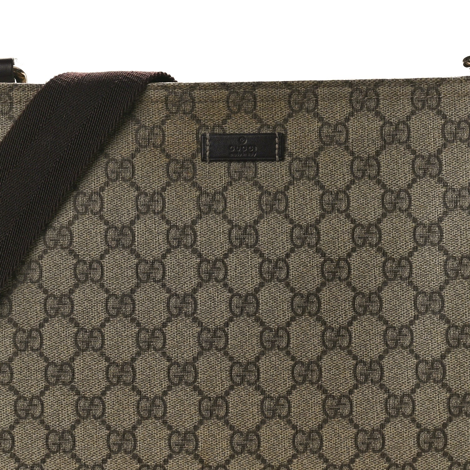 Gucci GG Supreme Monogram Medium Flat Messenger Bag Dark Brown 8 of 12