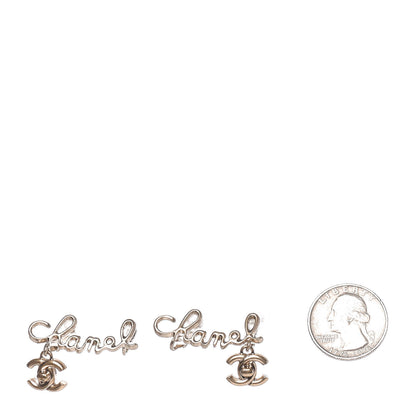 Chanel Metal CC Turnlock Climber Clip On Earrings Gold 2 of 4