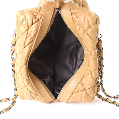 Chanel Lambskin Bubble Quilt Bowler Beige 5 of 11