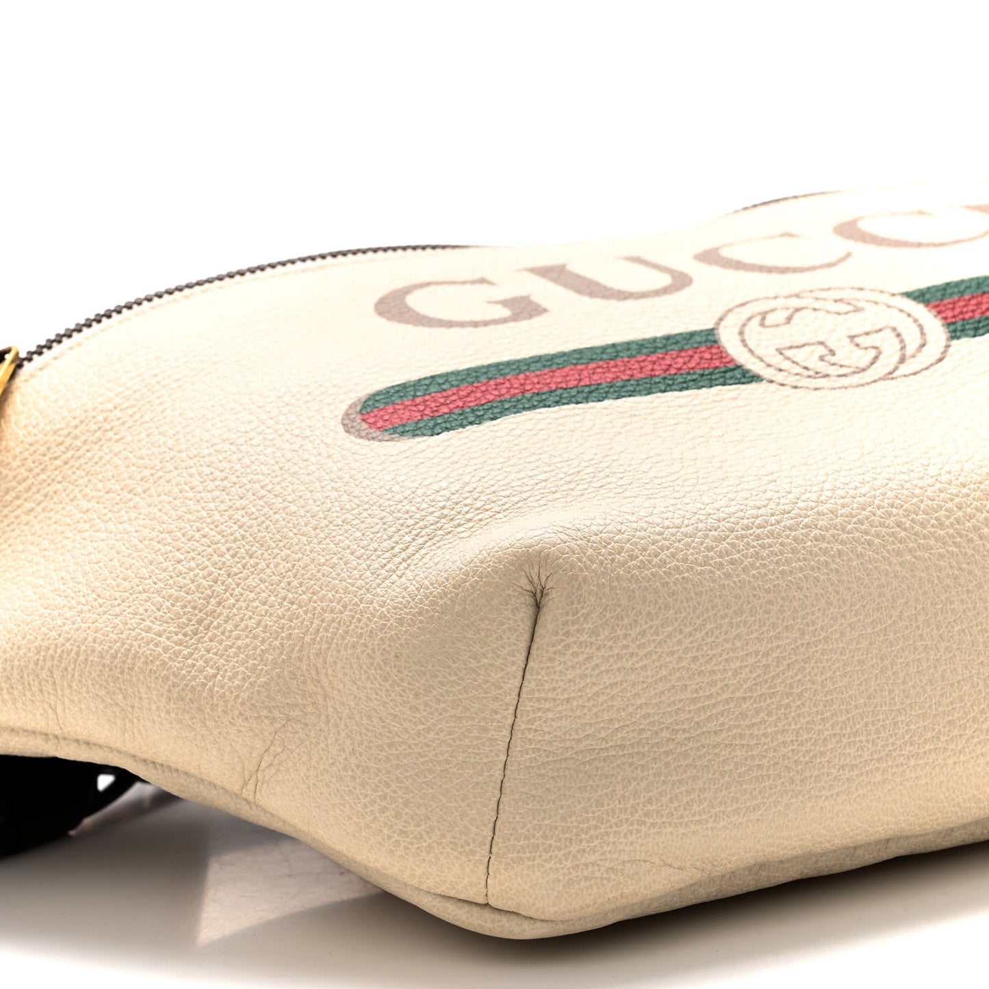Grained Calfskin Logo Belt Bag White