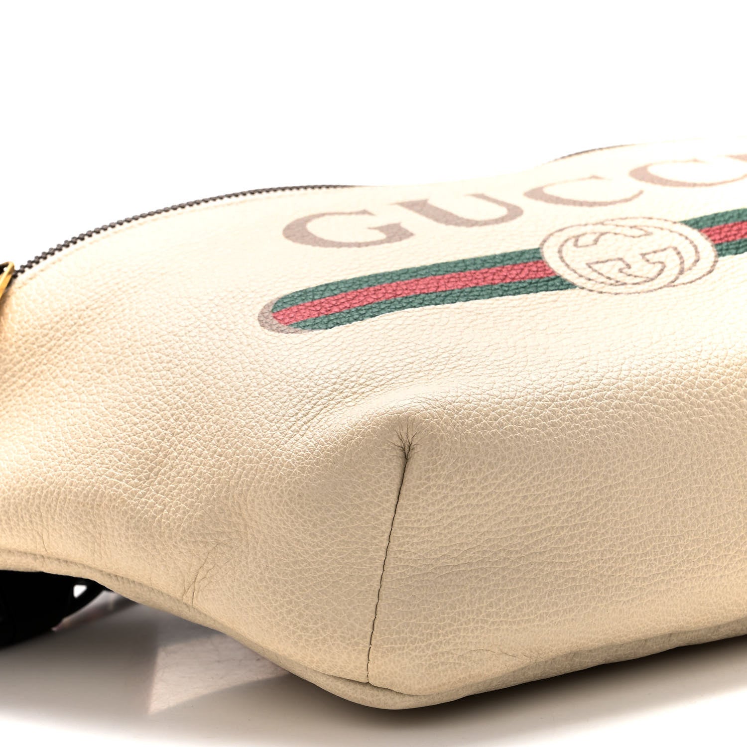 Gucci Grained Calfskin Logo Belt Bag White 9 of 10