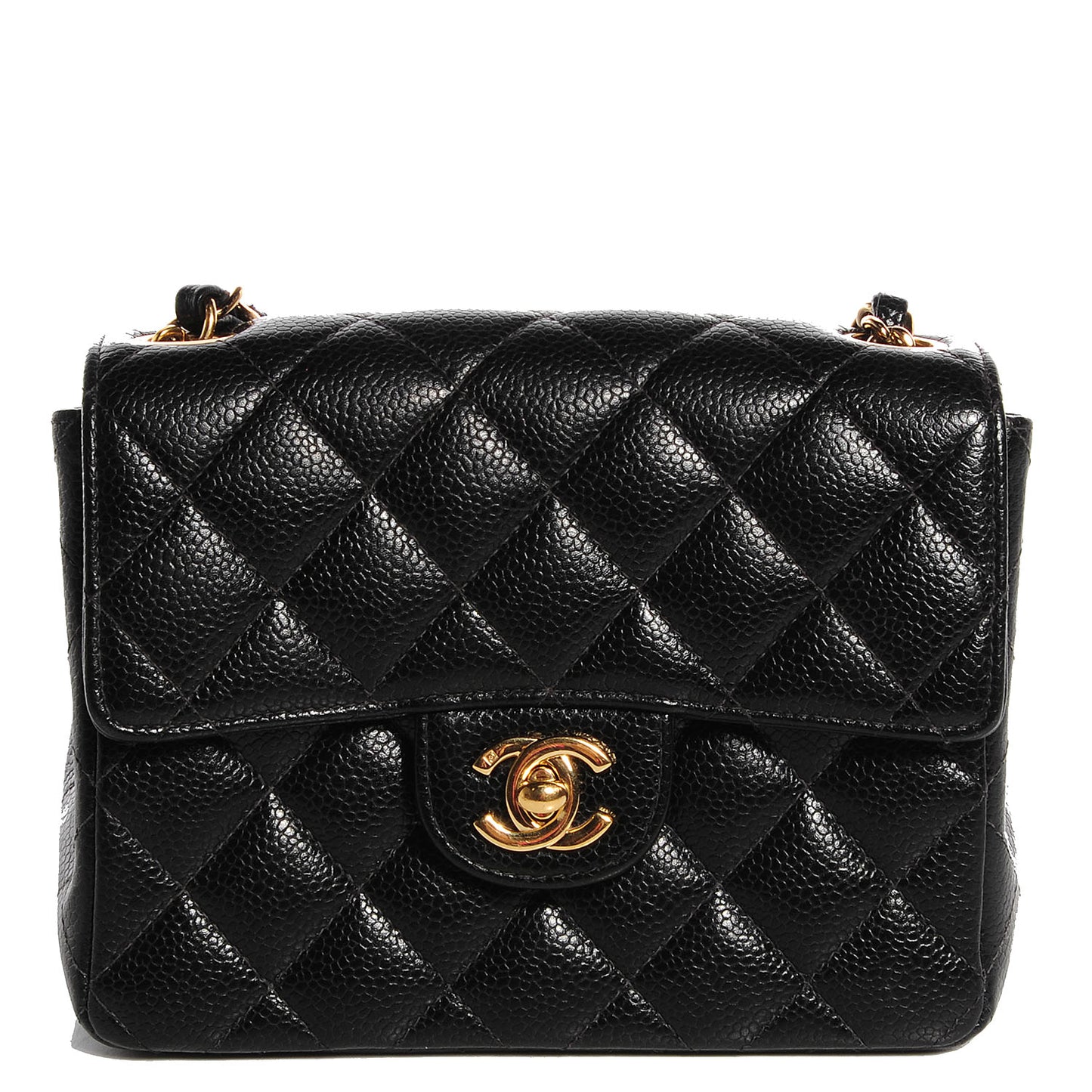Caviar Quilted Mini Square Flap Bag Black