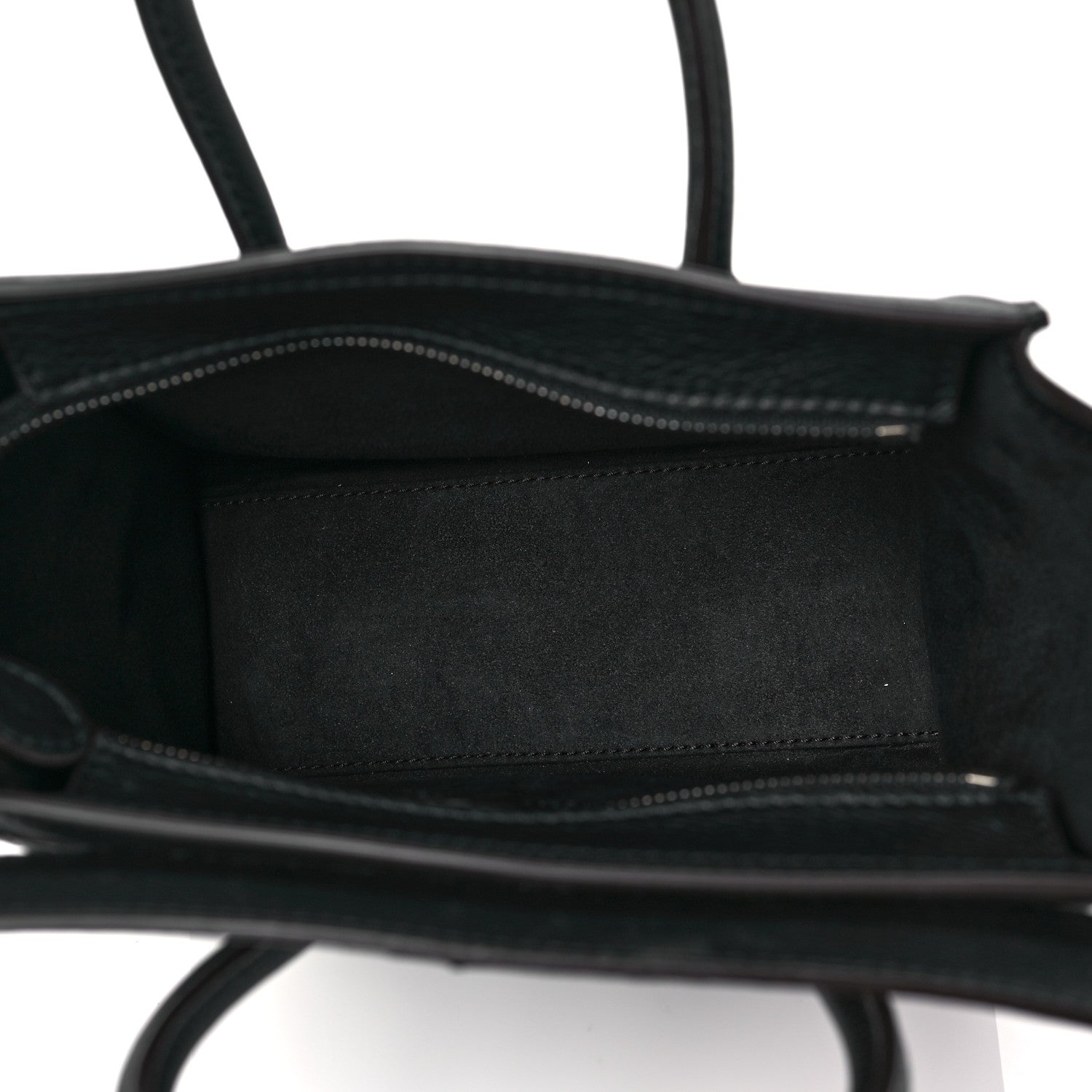 Celine Drummed Calfskin Nano Luggage Black 5 of 8