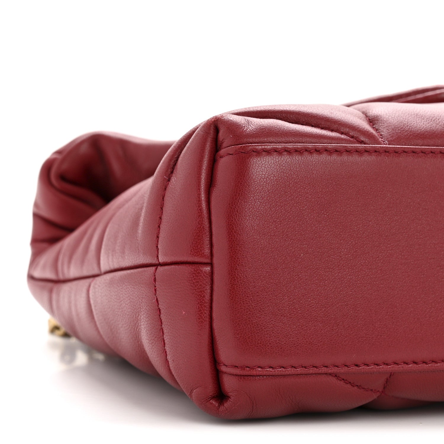 Saint Laurent Lambskin Quilted Toy Loulou Puffer Monogram Chain Satchel Red 9 of 15