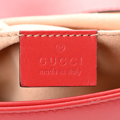 Gucci Calfskin Matelasse Mini GG Marmont Shoulder Bag Hibiscus Red 6 of 10