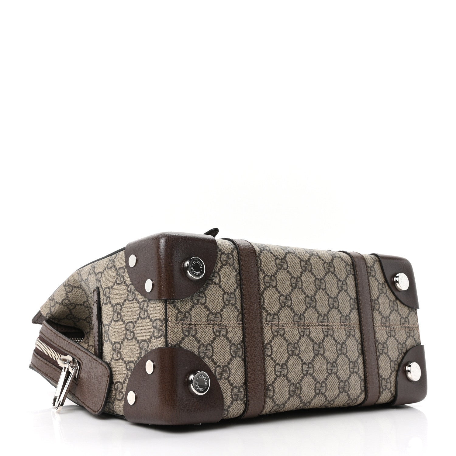 Gucci GG Supreme Monogram Textured Dollar Calfskin Small Detail Tote Beige Ebony New Acero 4 of 10