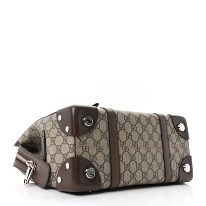 Gucci GG Supreme Monogram Textured Dollar Calfskin Small Detail Tote Beige Ebony New Acero 4 of 10