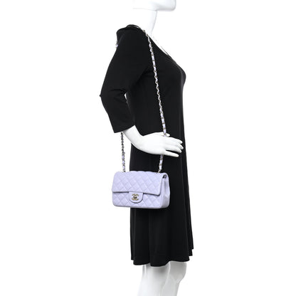 Chanel Lambskin Quilted Mini Rectangular Flap Light Purple 2 of 9