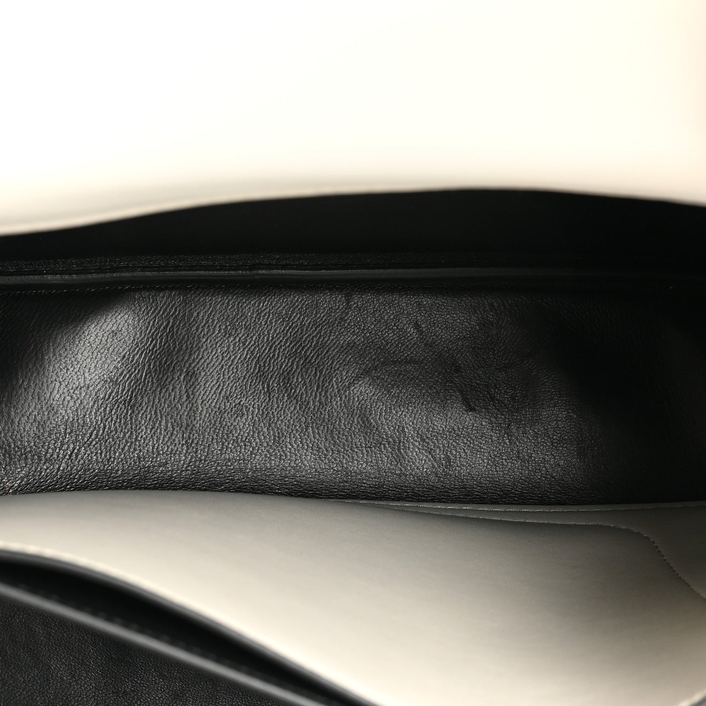 Saffiano Cuir Small Matinee Tote White Black