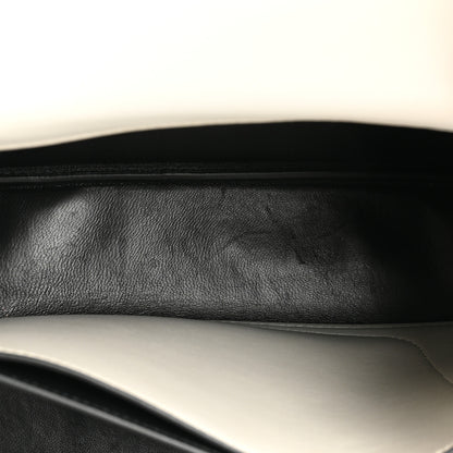 Prada Saffiano Cuir Small Matinee Tote White Black 6 of 11