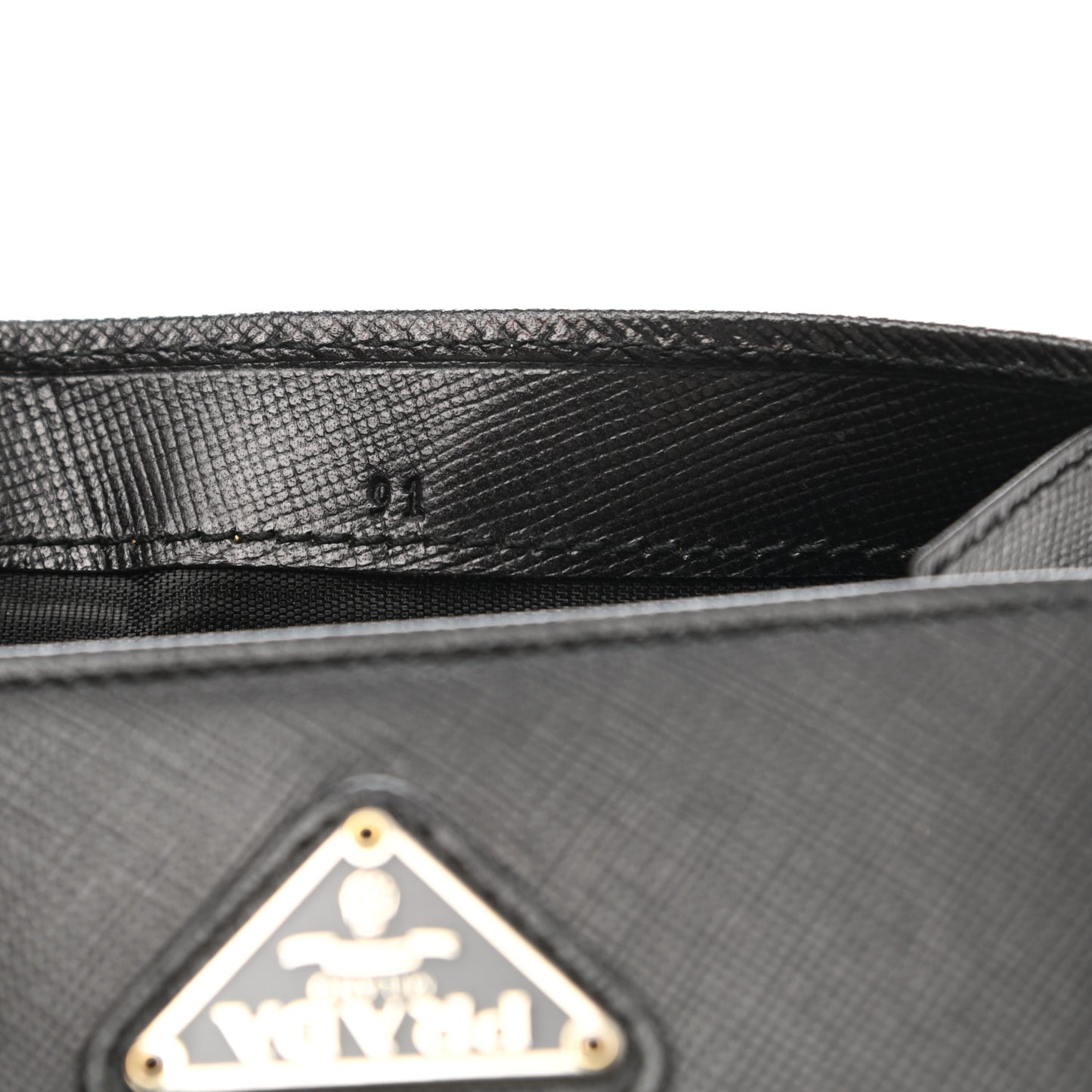 Saffiano Triangle Coin Purse Black