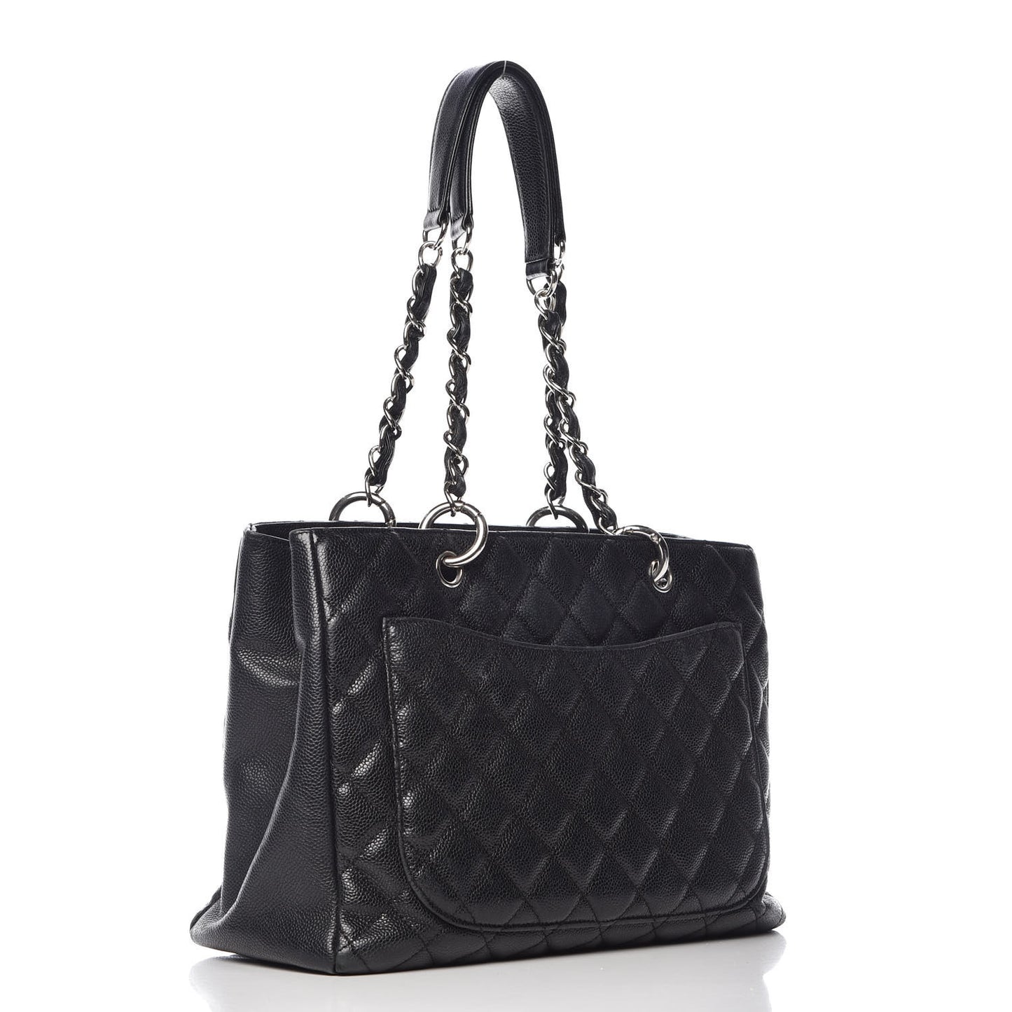 Caviar Quilted Grand Shopping Tote GST Black