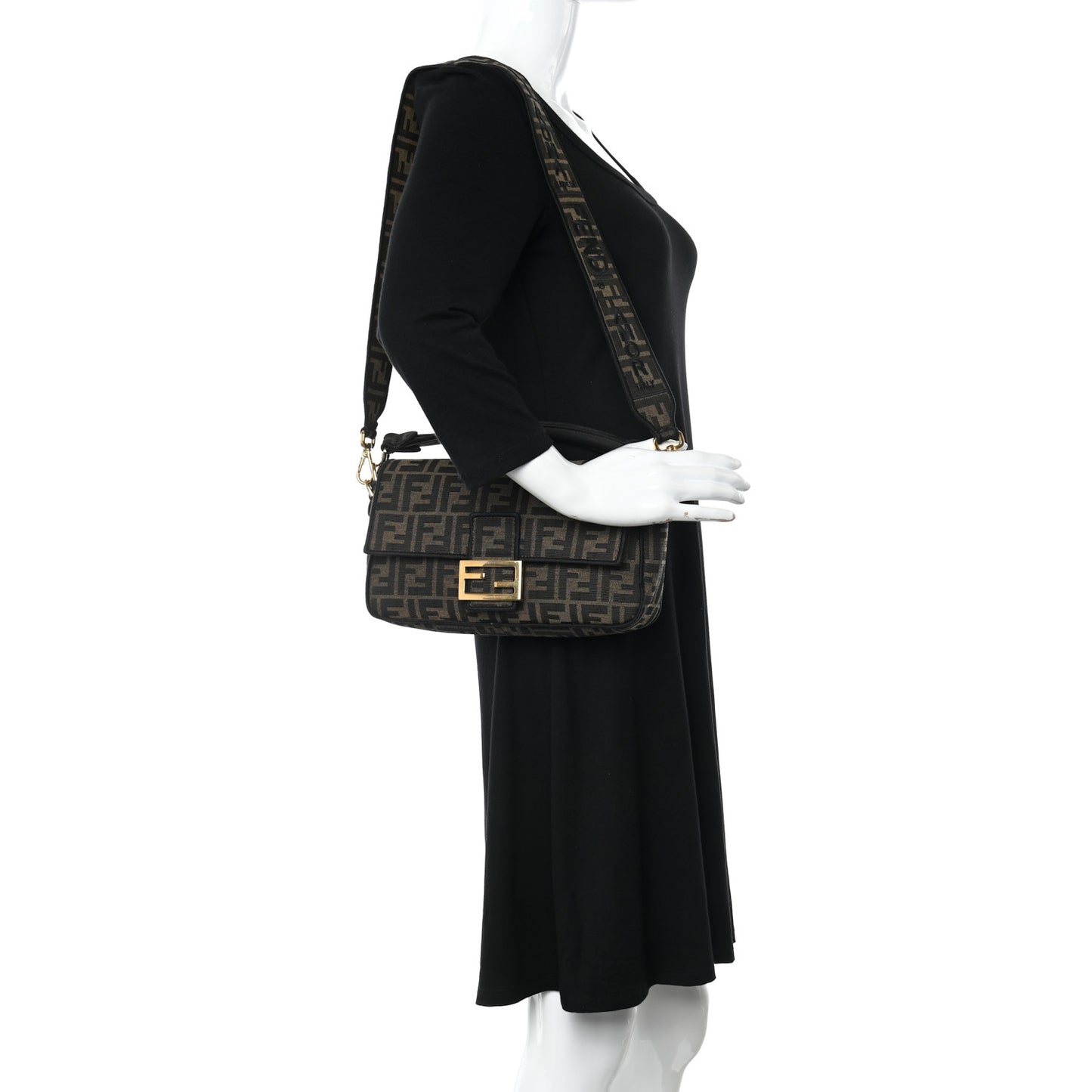 Fabric Jacquard FF 1974 Medium Baguette Tobacco Moro Black