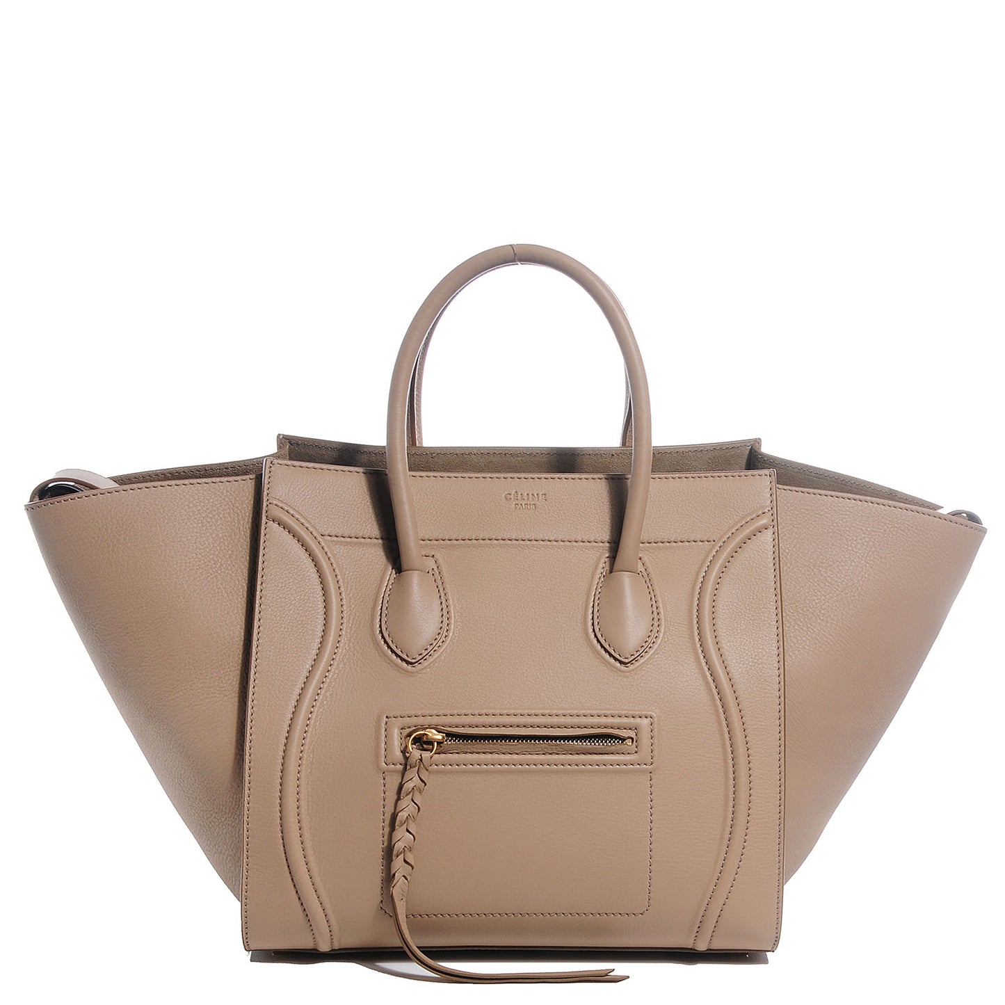 Supple Calfskin Medium Phantom Luggage Taupe