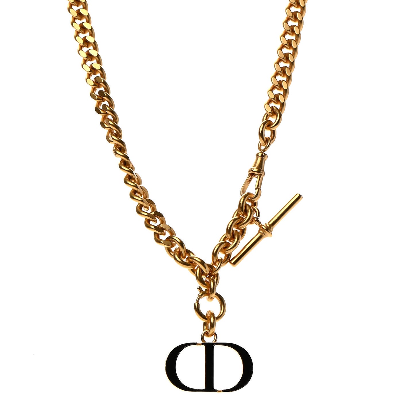 Metal CD Necklace Gold