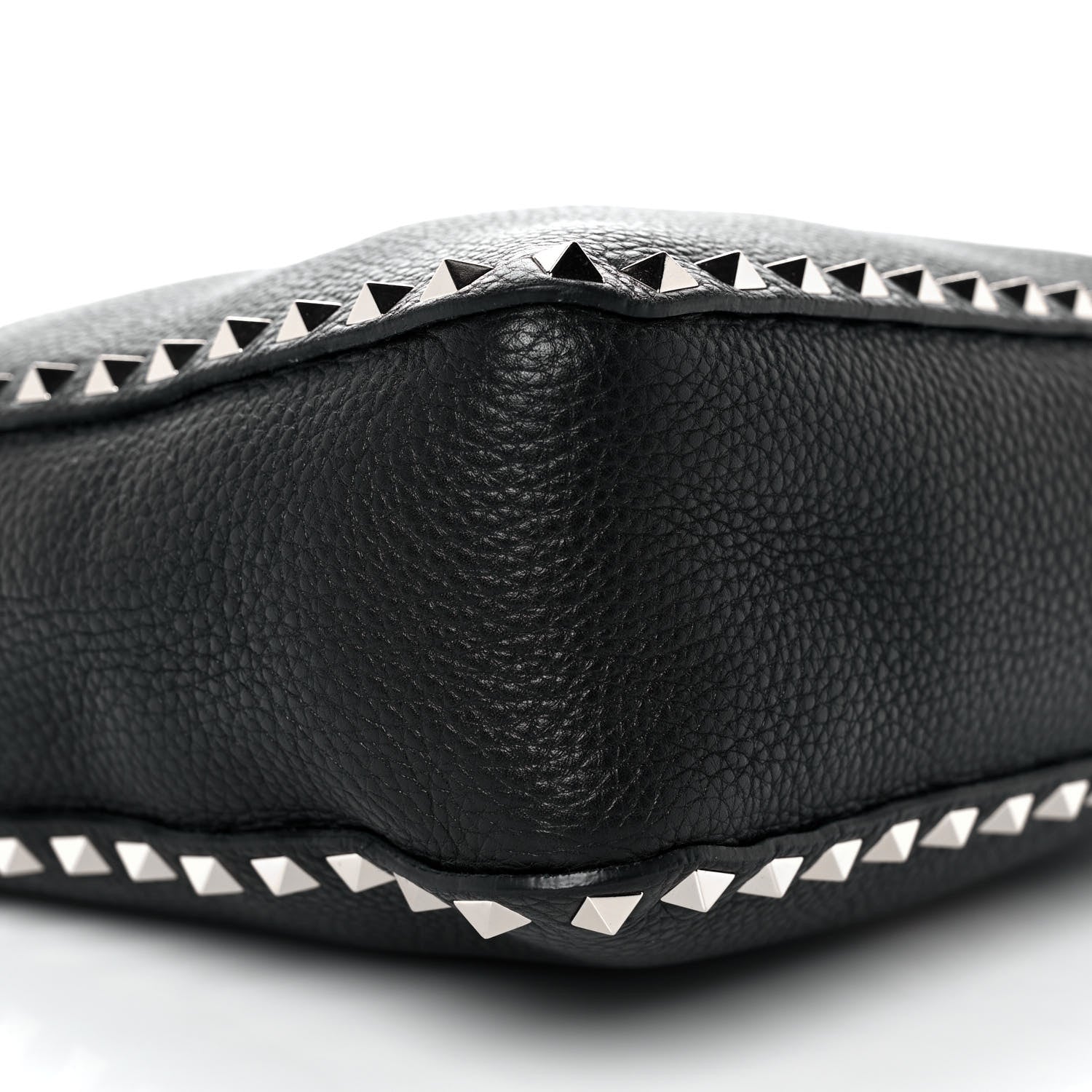 Valentino Garavani Pebbled Calfskin Small Rockstud Flip-Lock Messenger Bag Black 7 of 8