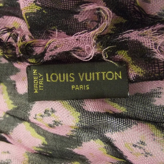 Louis Vuitton Silk Cashmere Monogram Ikat Stole Noir 6 of 6
