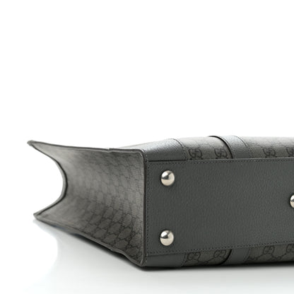 Gucci GG Supreme Monogram Textured Dollar Calfskin Medium Ophidia Tote Grey Black Graphite Grey 9 of 10