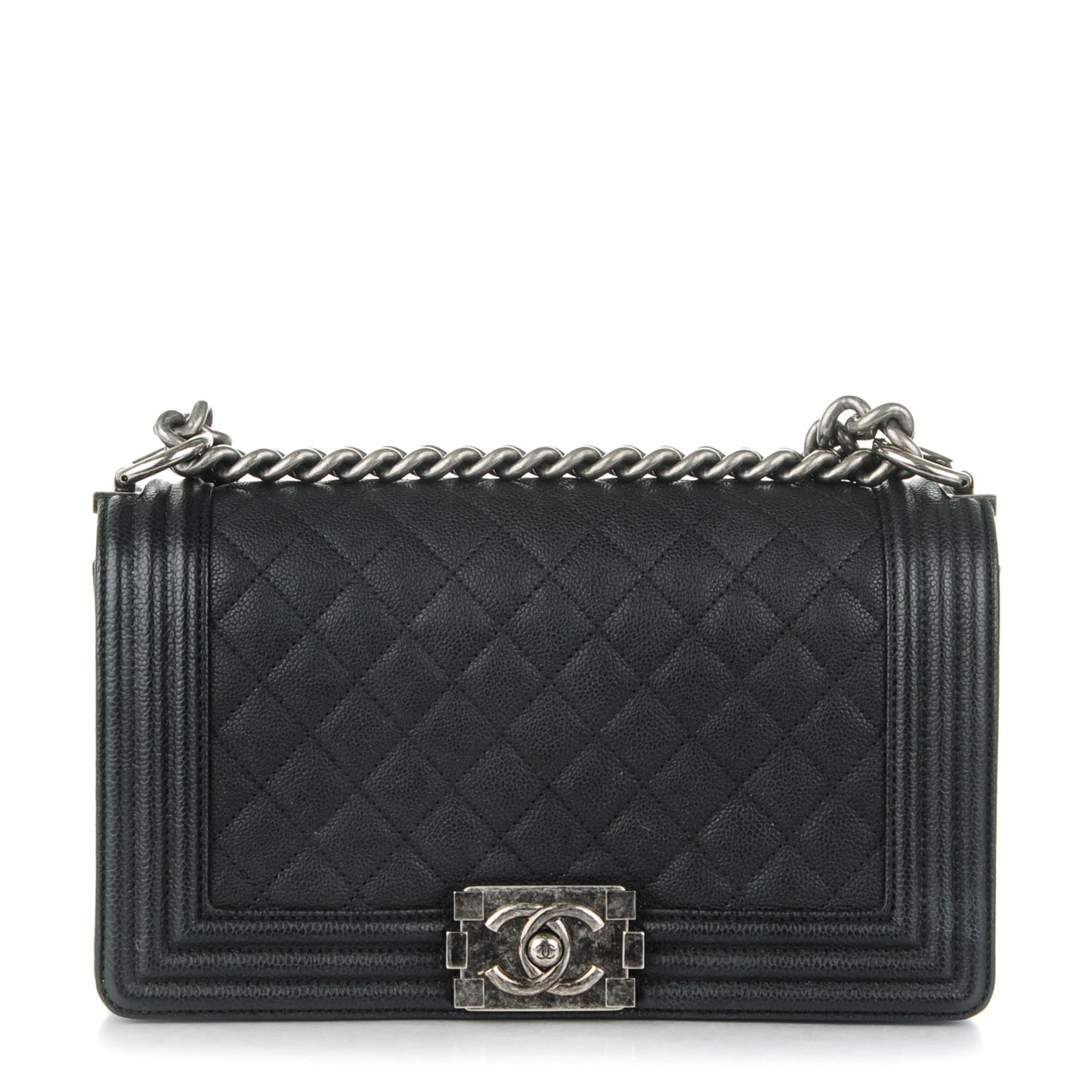Caviar Quilted Medium Boy Flap Black