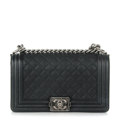 Chanel Caviar Quilted Medium Boy Flap Black 1 of 8