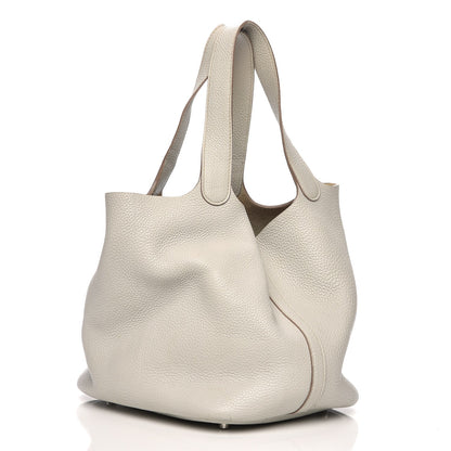 Hermes Taurillon Clemence Picotin 22 MM Gris Perle 3 of 11