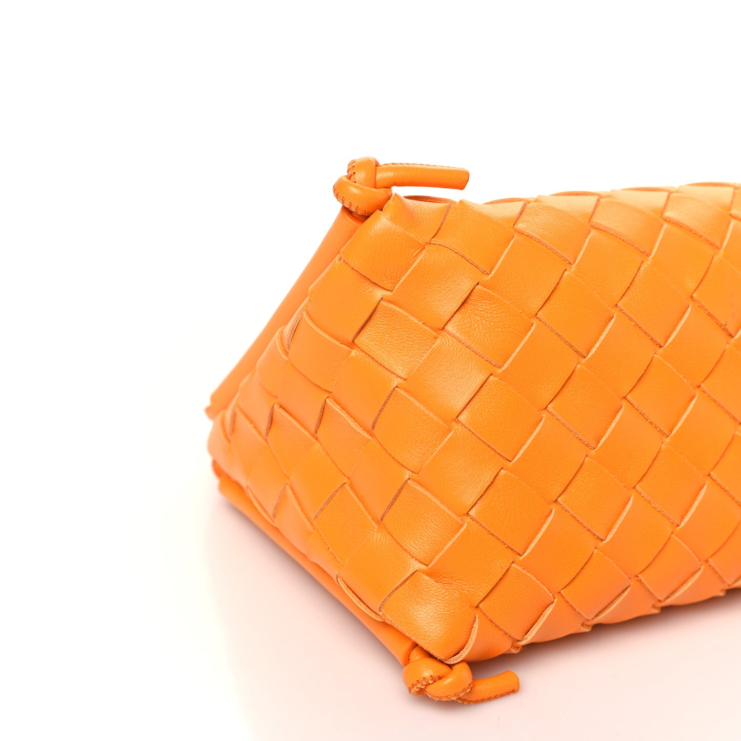 Nappa Intrecciato Pouch On Strap Tangerine