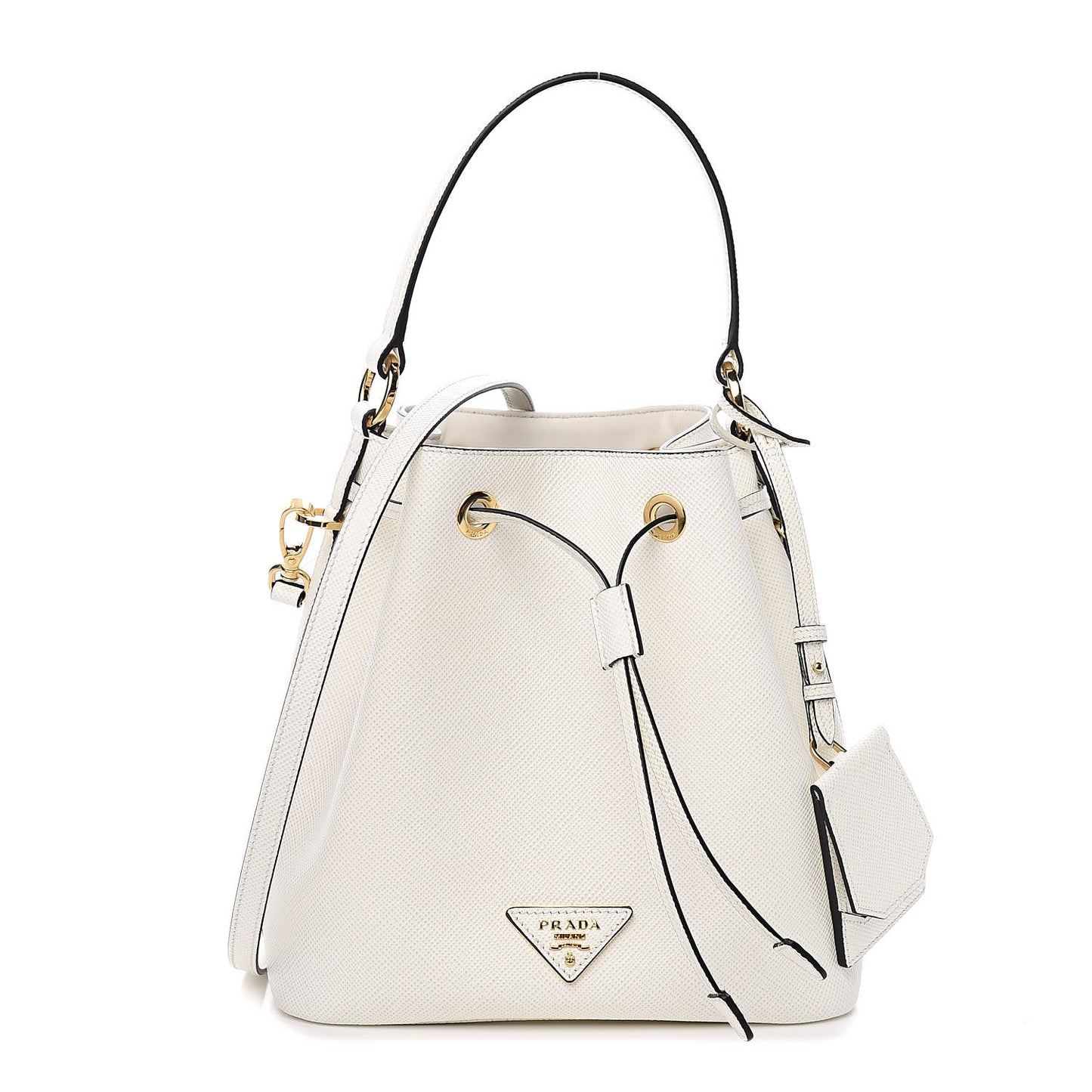 Saffiano Bucket Bag White