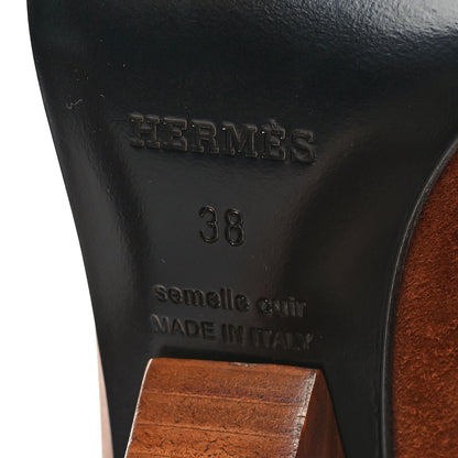 Hermes Suede Goatskin Calfskin Hanae 85 Ankle Boots 38 Gold 7 of 8