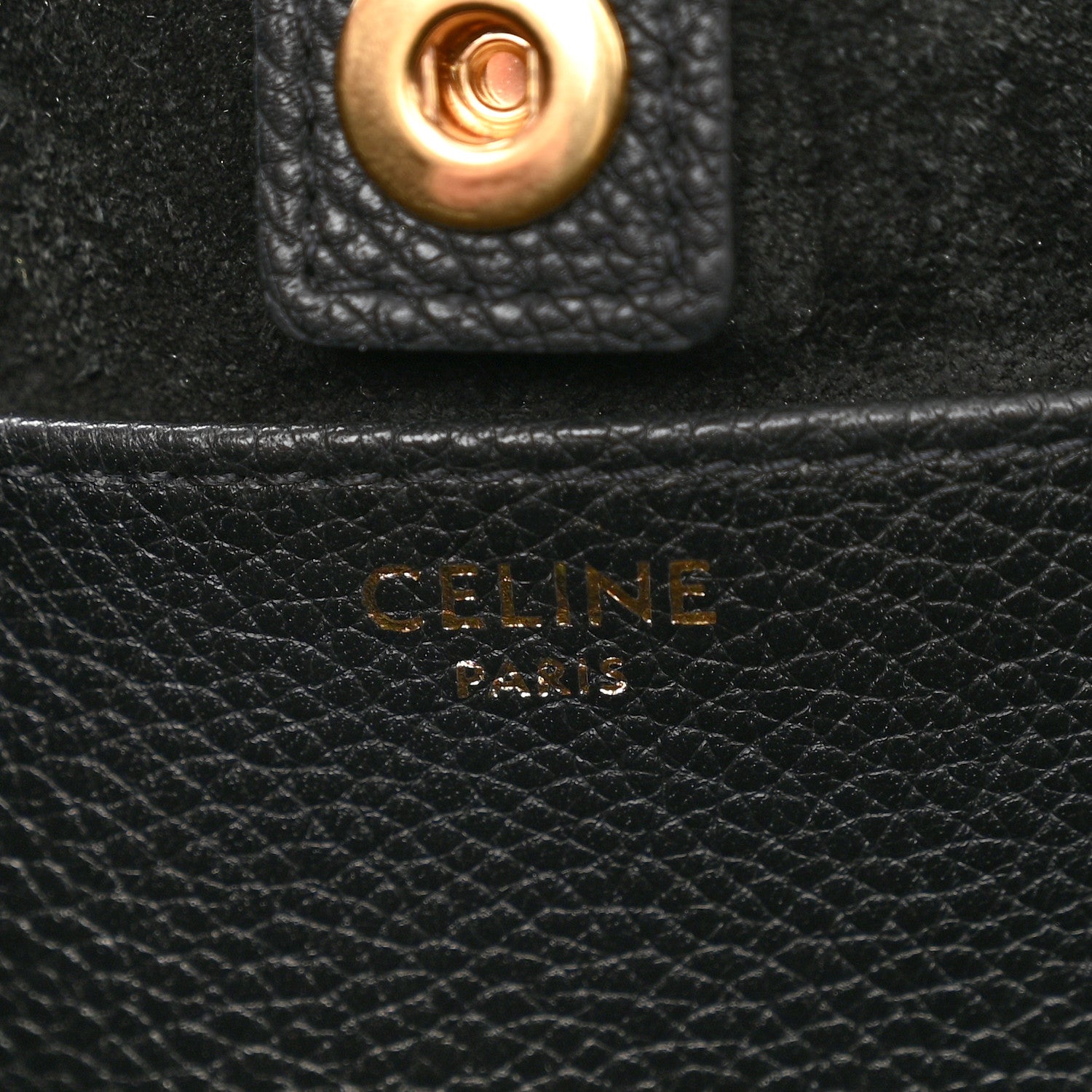 Celine Calfskin Cuir Small Triomphe Cabas Drawstring Black 6 of 10