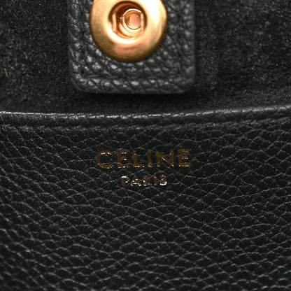 Celine Calfskin Cuir Small Triomphe Cabas Drawstring Black 6 of 10