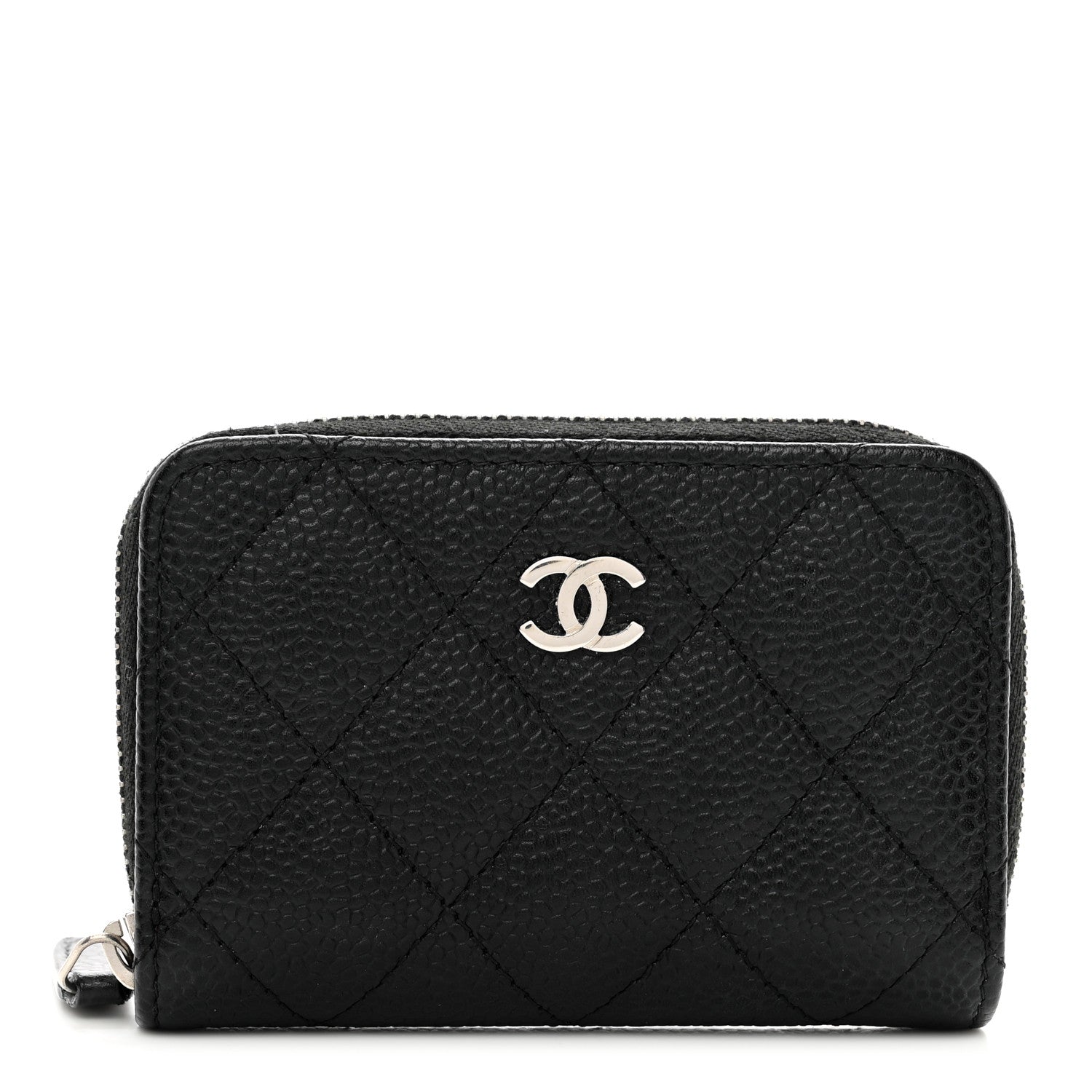 Chanel Caviar Quilted Zip Coin Purse Black 1 of 10