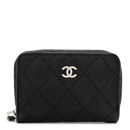 Chanel Caviar Quilted Zip Coin Purse Black 1 of 10