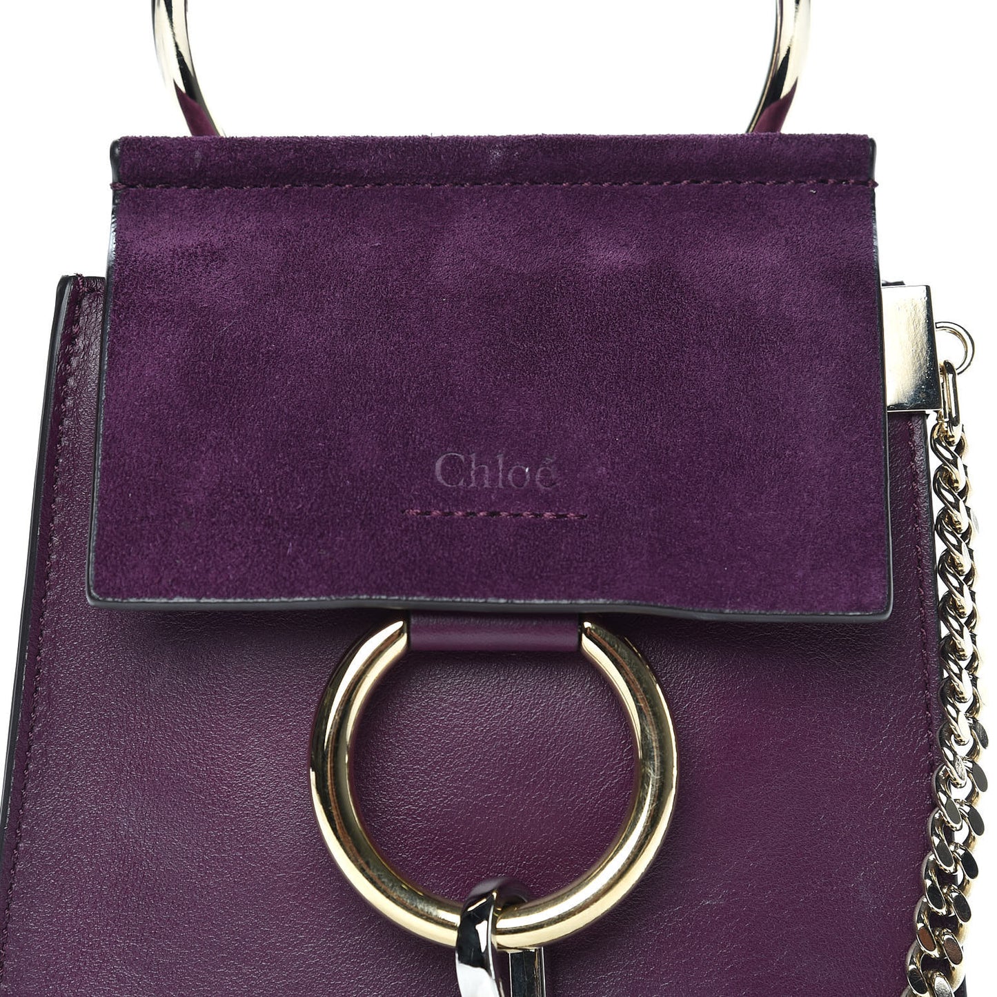 Suede Calfskin Mini Faye Bracelet Bag Nightfall Purple