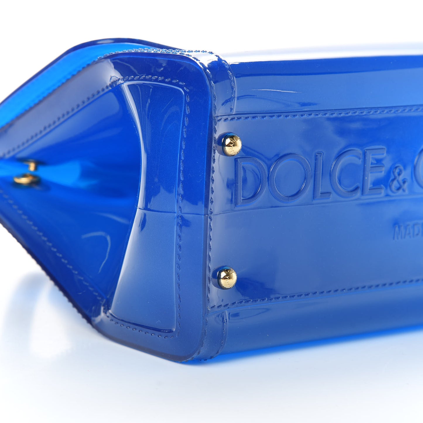Rubber Semi Transparent Miss Sicily Satchel Blue